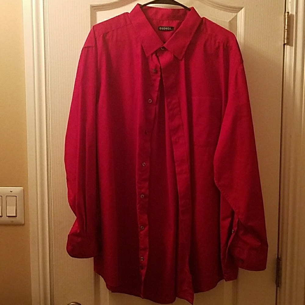 Men's 2XL red button up dress shirt